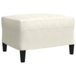 vidaXL Set de canapele cu perne/rulouri, 3 piese, crem, catifea