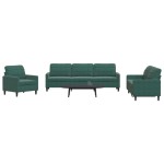 vidaXL Set de canapele cu perne, 4 piese, verde închis, catifea