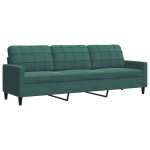 vidaXL Set de canapele cu perne, 4 piese, verde închis, catifea