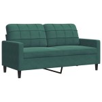 vidaXL Set de canapele cu perne, 4 piese, verde închis, catifea
