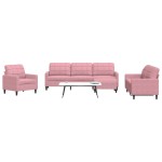 vidaXL Set de canapele cu perne, 4 piese, roz, catifea