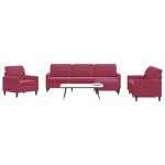 vidaXL Set canapele cu perne, 4 piese, roșu vin, catifea vidaXL Set canapele cu perne, 4 piese, roșu vin, catifea
