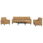 vidaXL Set de canapele cu perne, 4 piese, maro, catifea