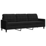 vidaXL Set de canapele cu perne/rulouri, 4 piese, negru, catifea