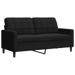 vidaXL Set de canapele cu perne/rulouri, 4 piese, negru, catifea