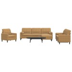 vidaXL Set de canapele cu perne/rulouri, 4 piese, maro, catifea