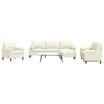 vidaXL Set de canapele cu perne/rulouri, 4 piese, crem, catifea vidaXL Set de canapele cu perne/rulouri, 4 piese, crem, catifea