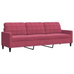 vidaXL Set canapele cu perne, 2 piese, roșu vin, catifea vidaXL Set canapele cu perne, 2 piese, roșu vin, catifea