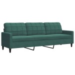 vidaXL Set de canapele cu perne, 3 piese, verde închis, catifea vidaXL Set de canapele cu perne, 3 piese, verde închis, catifea