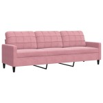 vidaXL Set de canapele cu perne, 3 piese, roz, catifea vidaXL Set de canapele cu perne, 3 piese, roz, catifea