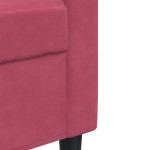 vidaXL Set canapea cu perne, 3 piese, roșu vin, catifea vidaXL Set canapea cu perne, 3 piese, roșu vin, catifea