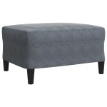 vidaXL Set de canapele cu perne/rulouri, 3 piese, gri închis, catifea
