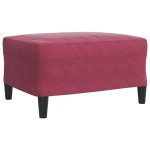 vidaXL Set canapea cu perne/rulouri, 3 piese, roșu vin, catifea