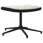 vidaXL Scaun de relaxare cu taburet, alb crem, catifea și PVC vidaXL Scaun de relaxare cu taburet, alb crem, catifea și PVC