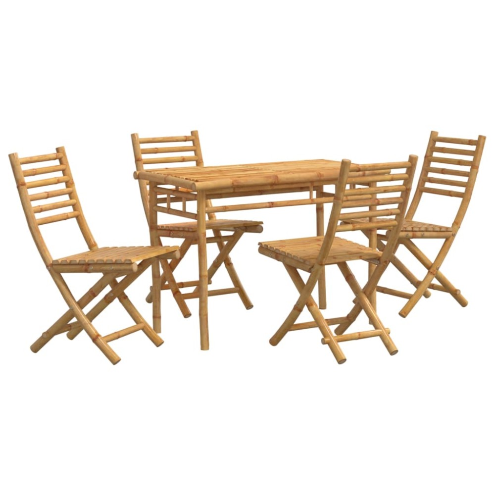 vidaXL Set mobilier de grădină, 5 piese, bambus