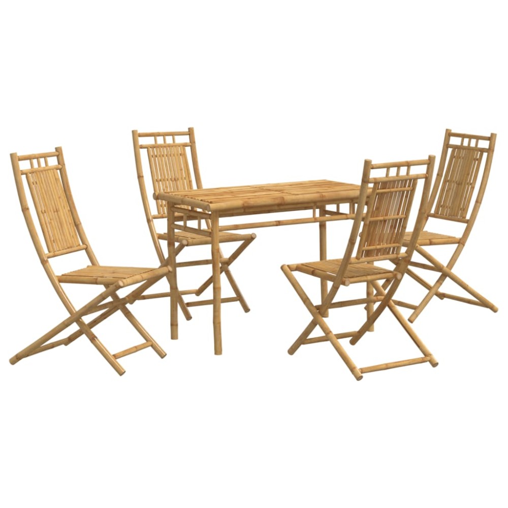 vidaXL Set mobilier de grădină, 5 piese, bambus