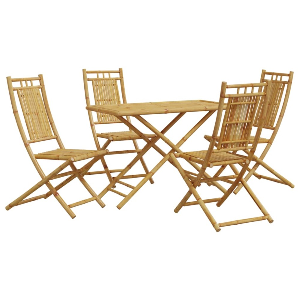 vidaXL Set mobilier de grădină, 5 piese, bambus