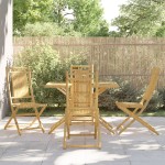 vidaXL Set mobilier de grădină, 5 piese, bambus vidaXL Set mobilier de grădină, 5 piese, bambus