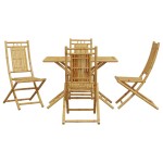 vidaXL Set mobilier de grădină, 5 piese, bambus vidaXL Set mobilier de grădină, 5 piese, bambus