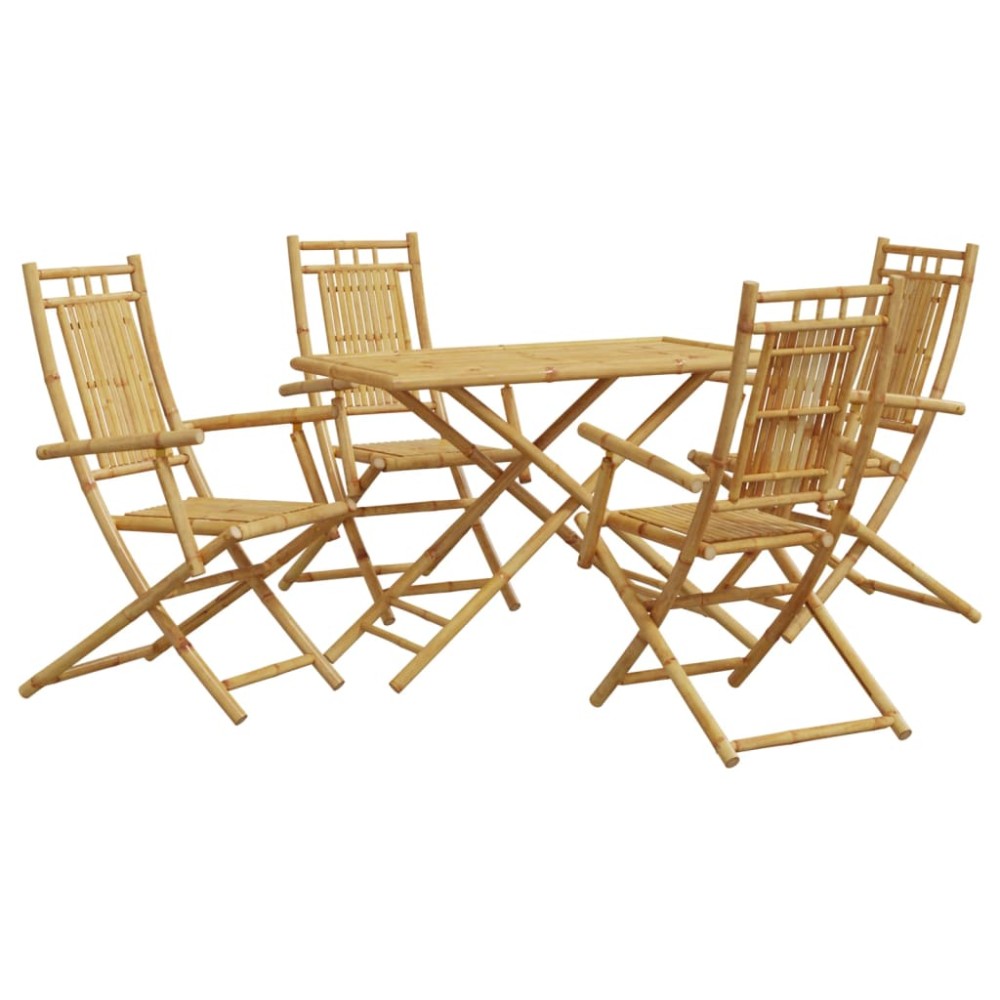 vidaXL Set mobilier de grădină, 5 piese, bambus