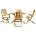vidaXL Set mobilier de grădină, 5 piese, bambus vidaXL Set mobilier de grădină, 5 piese, bambus