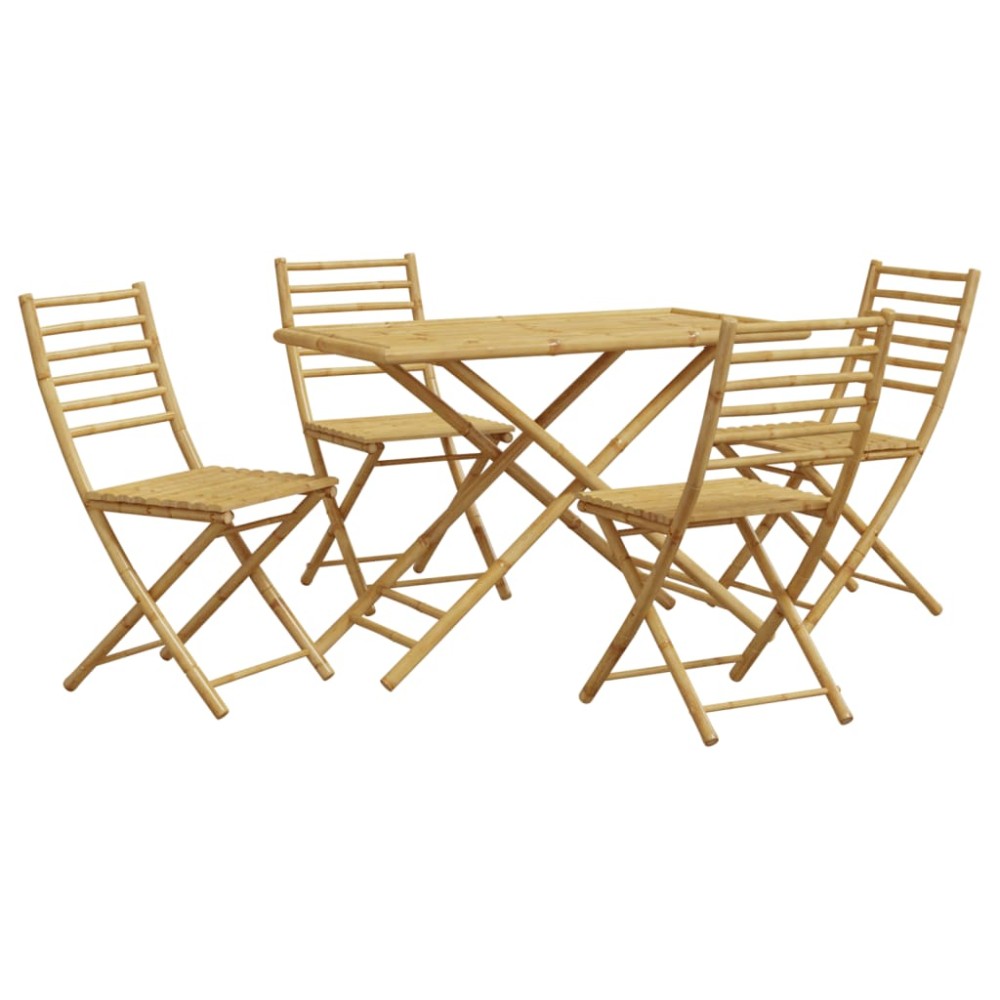 vidaXL Set mobilier de grădină, 5 piese, bambus