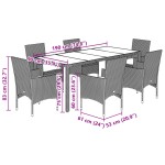 vidaXL Set mobilier de grădină cu perne, 7 piese, poliratan și sticlă vidaXL Set mobilier de grădină cu perne, 7 piese, poliratan și sticlă