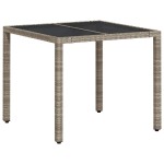 vidaXL Set mobilier grădină perne 3 piese gri deschis poliratan sticlă vidaXL Set mobilier grădină perne 3 piese gri deschis poliratan sticlă