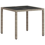 vidaXL Set mobilier grădină perne 5 piese gri deschis poliratan sticlă vidaXL Set mobilier grădină perne 5 piese gri deschis poliratan sticlă