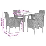 vidaXL Set mobilier grădină perne 5 piese gri deschis poliratan sticlă vidaXL Set mobilier grădină perne 5 piese gri deschis poliratan sticlă