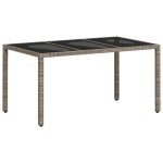 vidaXL Set mobilier grădină perne 5 piese gri deschis poliratan sticlă vidaXL Set mobilier grădină perne 5 piese gri deschis poliratan sticlă