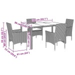 vidaXL Set mobilier grădină perne 5 piese gri deschis poliratan sticlă vidaXL Set mobilier grădină perne 5 piese gri deschis poliratan sticlă