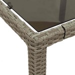 vidaXL Set mobilier grădină perne 7 piese gri deschis poliratan/sticlă vidaXL Set mobilier grădină perne 7 piese gri deschis poliratan/sticlă