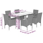 vidaXL Set mobilier grădină perne 7 piese gri deschis poliratan/sticlă vidaXL Set mobilier grădină perne 7 piese gri deschis poliratan/sticlă