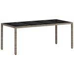 vidaXL Set mobilier grădină perne 7 piese gri deschis poliratan/sticlă vidaXL Set mobilier grădină perne 7 piese gri deschis poliratan/sticlă