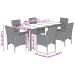 vidaXL Set mobilier grădină perne 7 piese gri deschis poliratan/sticlă vidaXL Set mobilier grădină perne 7 piese gri deschis poliratan/sticlă