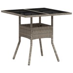 vidaXL Set mobilier grădină perne 5 piese gri deschis poliratan sticlă vidaXL Set mobilier grădină perne 5 piese gri deschis poliratan sticlă