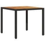 vidaXL Set mobilier grădină perne 5 piese negru poliratan/lemn acacia vidaXL Set mobilier grădină perne 5 piese negru poliratan/lemn acacia
