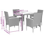 vidaXL Set mobilier grădină perne 5 piese negru poliratan/lemn acacia vidaXL Set mobilier grădină perne 5 piese negru poliratan/lemn acacia