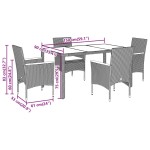 vidaXL Set mobilier grădină perne 5 piese negru poliratan/lemn acacia vidaXL Set mobilier grădină perne 5 piese negru poliratan/lemn acacia
