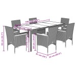 vidaXL Set mobilier grădină perne 7 piese negru poliratan/lemn acacia vidaXL Set mobilier grădină perne 7 piese negru poliratan/lemn acacia