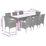 vidaXL Set mobilier grădină perne 9 piese negru poliratan/lemn acacia vidaXL Set mobilier grădină perne 9 piese negru poliratan/lemn acacia