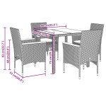 vidaXL Set mobilier grădină cu perne 5 piese bej poliratan/lemn acacia