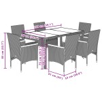 vidaXL Set mobilier grădină cu perne 7 piese bej poliratan/lemn acacia
