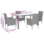 vidaXL Set mobilier grădină perne 5 piese negru poliratan/lemn acacia vidaXL Set mobilier grădină perne 5 piese negru poliratan/lemn acacia