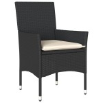 vidaXL Set mobilier grădină perne 7 piese negru poliratan/lemn acacia vidaXL Set mobilier grădină perne 7 piese negru poliratan/lemn acacia