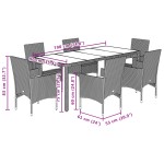 vidaXL Set mobilier grădină perne 7 piese negru poliratan/lemn acacia vidaXL Set mobilier grădină perne 7 piese negru poliratan/lemn acacia