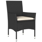 vidaXL Set mobilier grădină perne 9 piese negru poliratan/lemn acacia vidaXL Set mobilier grădină perne 9 piese negru poliratan/lemn acacia