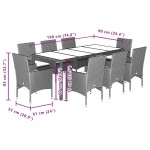 vidaXL Set mobilier grădină perne 9 piese negru poliratan/lemn acacia vidaXL Set mobilier grădină perne 9 piese negru poliratan/lemn acacia