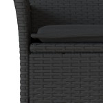 vidaXL Set mobilier grădină perne 3 piese negru poliratan/lemn acacia vidaXL Set mobilier grădină perne 3 piese negru poliratan/lemn acacia